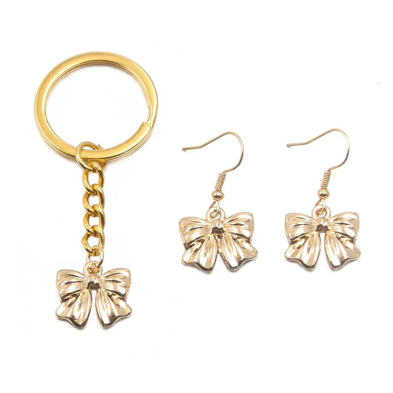 10pcs Gold Color-Retaining Cute Alloy Stylish Hollow-Out Bow Charms Pendant for DIY Jewelry Accessories Ornaments