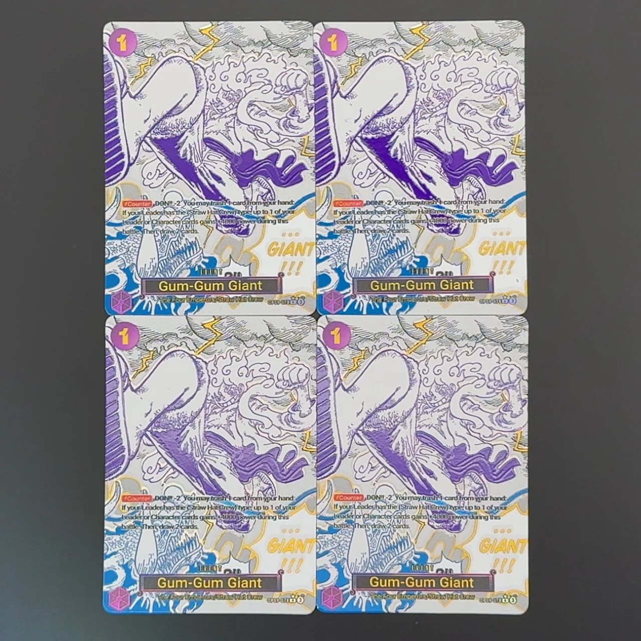 One Piece TCG OPCG English Gum-Gum Giant Card UV Printing GGG Event Card Textured Foil Card Anime Collectible Cards