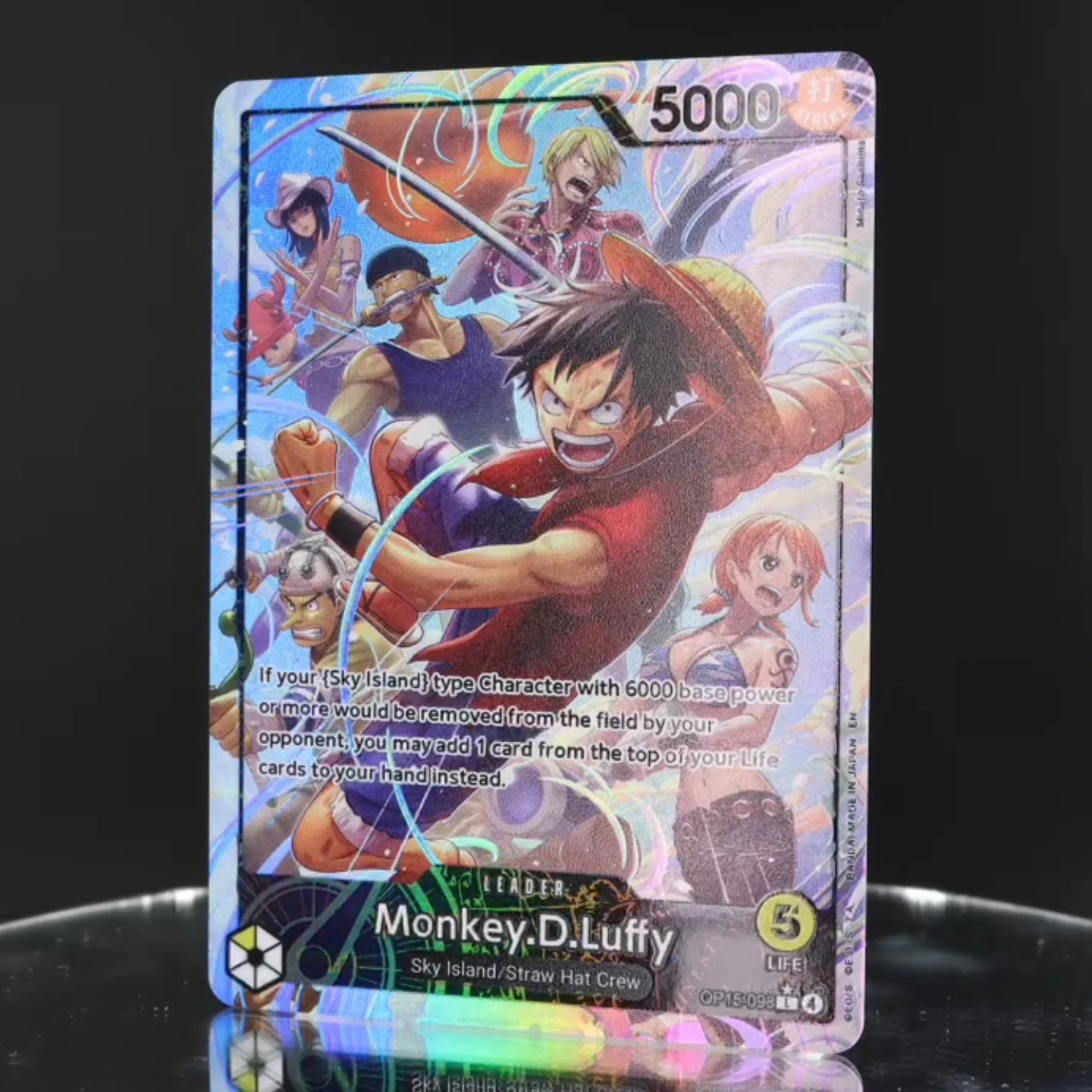 6cps/set OP15 English Leader Card Set One Piece TCG OPCG Luffy Krieg Rebeca Enel Brook Lucy KAMI's Island Textured Embossed Card