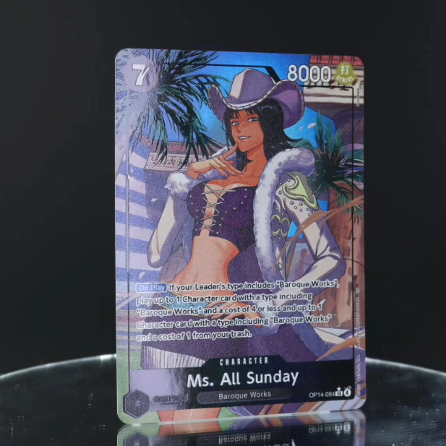 4pcs/set OP14-084 Robin SR One Piece TCG OPCG English 7 Cost Black Robin Textured Foil Embossed Card Anime Collectible Cards