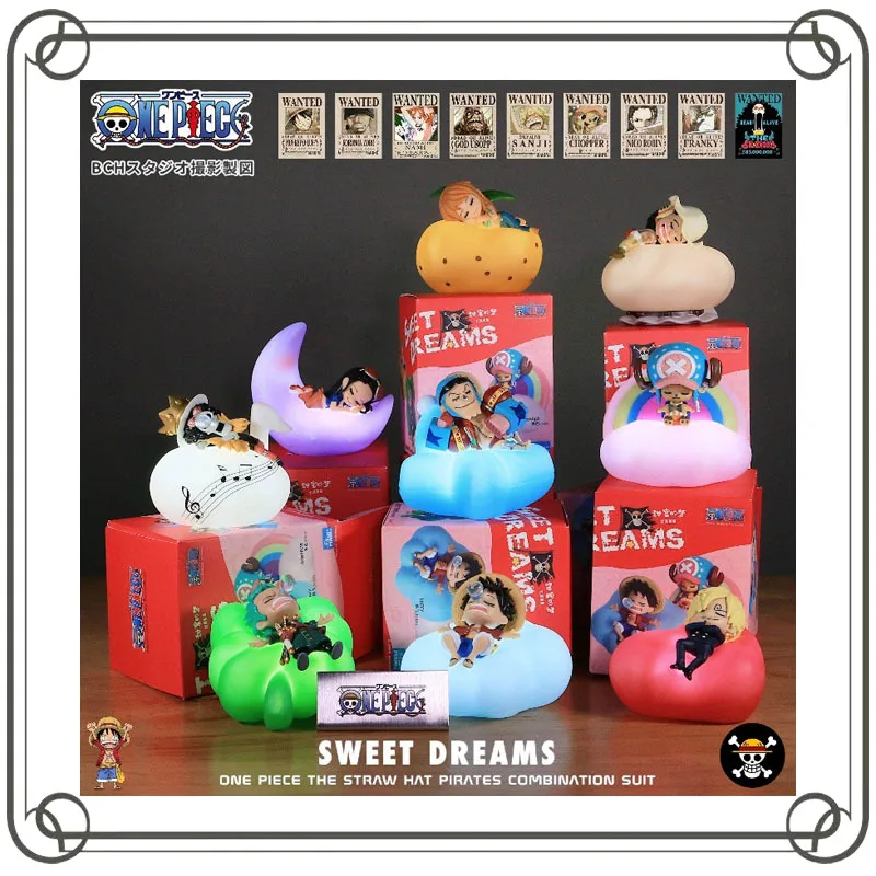 ONE PIECE Luffy Nami Sleep Modeling Night Light Glow in The Dark Action Figure in-vehicle Ornament
