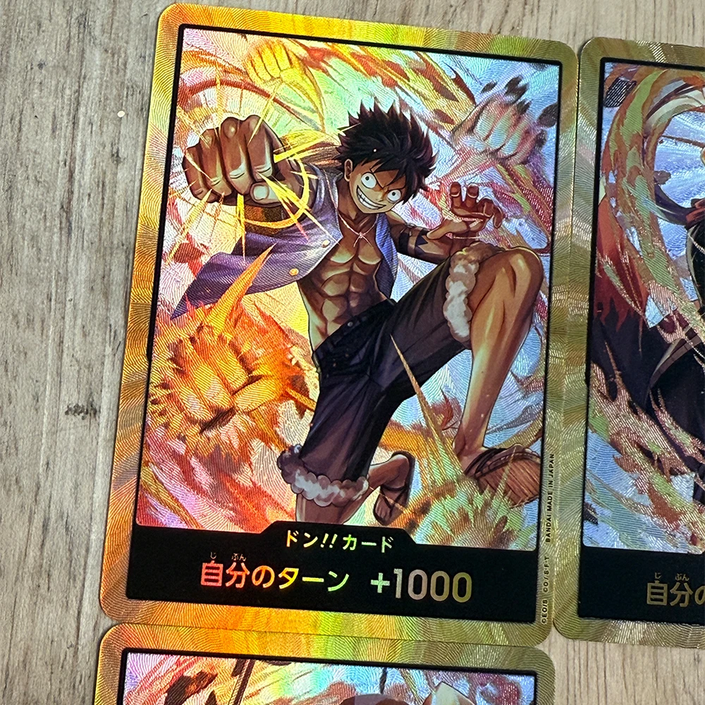 3Pcs/set Anime OPCG Collection Card Gold Don!! Card Luffy Ace Sabo Japanese Foil Refractive Color Flash Card Child Gifts