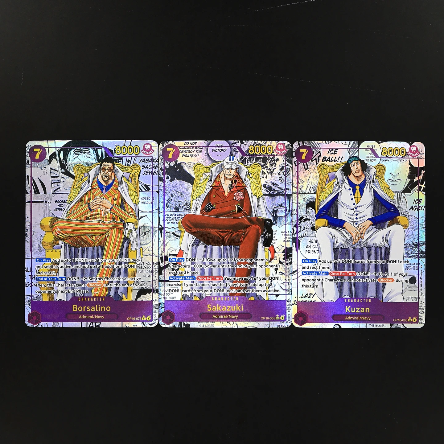 One Piece TCG OPCG English OP16 Manga Set Borsalino Kuzan Sakazuki OP16-063 065 073 Textured Foil Card Anime Collectible Cards