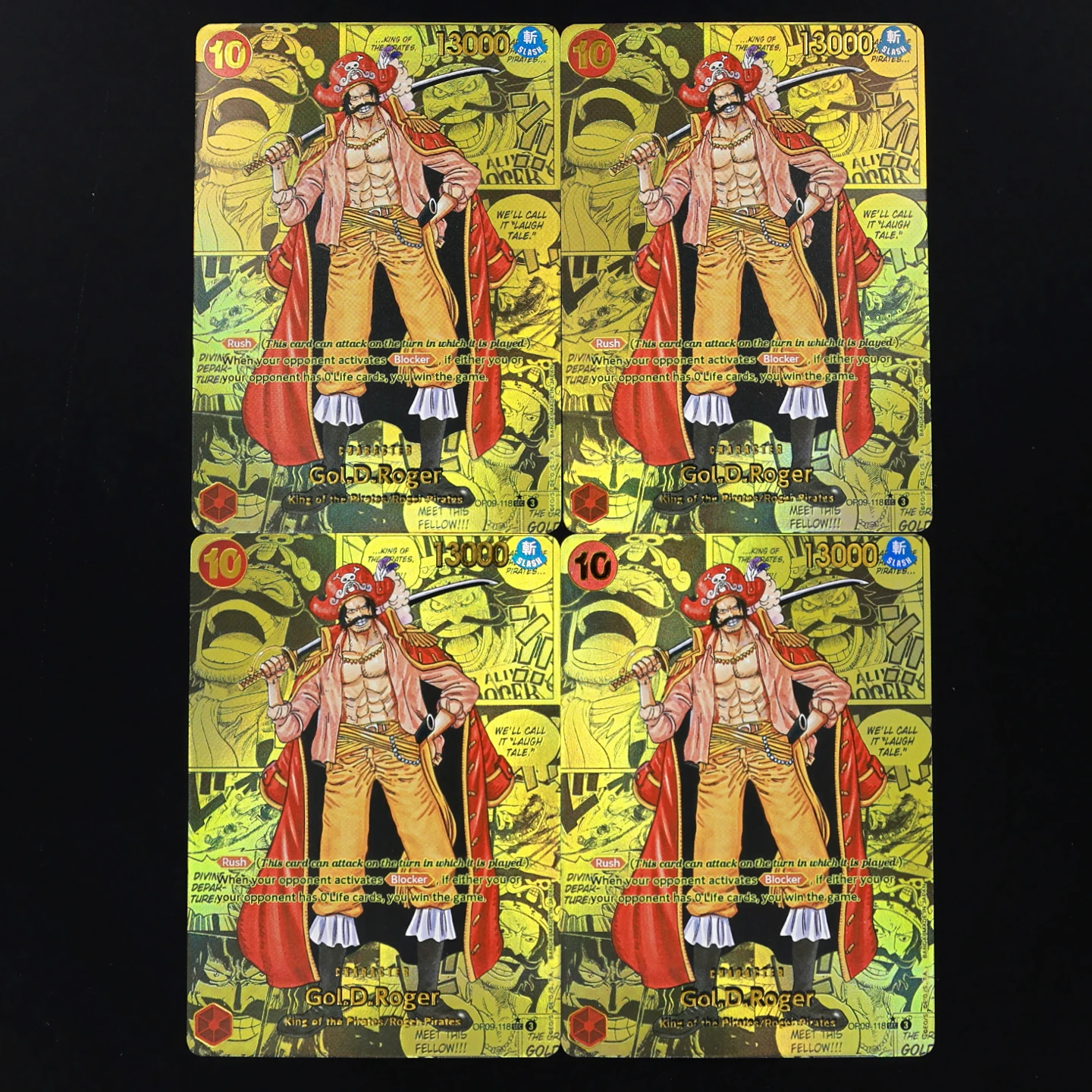 One Piece TCG OPCG English Manga Card OP09-118 Roger 10 Cost Red Roger Textured Foil Card with Hot Stamping Process