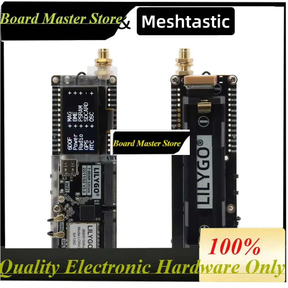 BoMasLilygo® Meshtastic T-beam Esp32-s3 Development Board Sx1262 Lora Module 433/868/915mhz Gps Wifi 1.3 Inch Oled