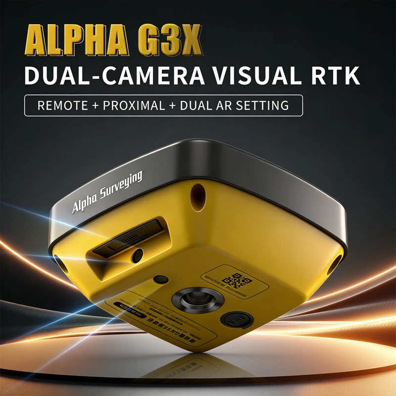 Alpha G3x Dual-Camera Surveying Instrument, RTK GNSS Base Station and Rover, Y-Matrix 35 LoRa GPS Receiver Surveying Equipment