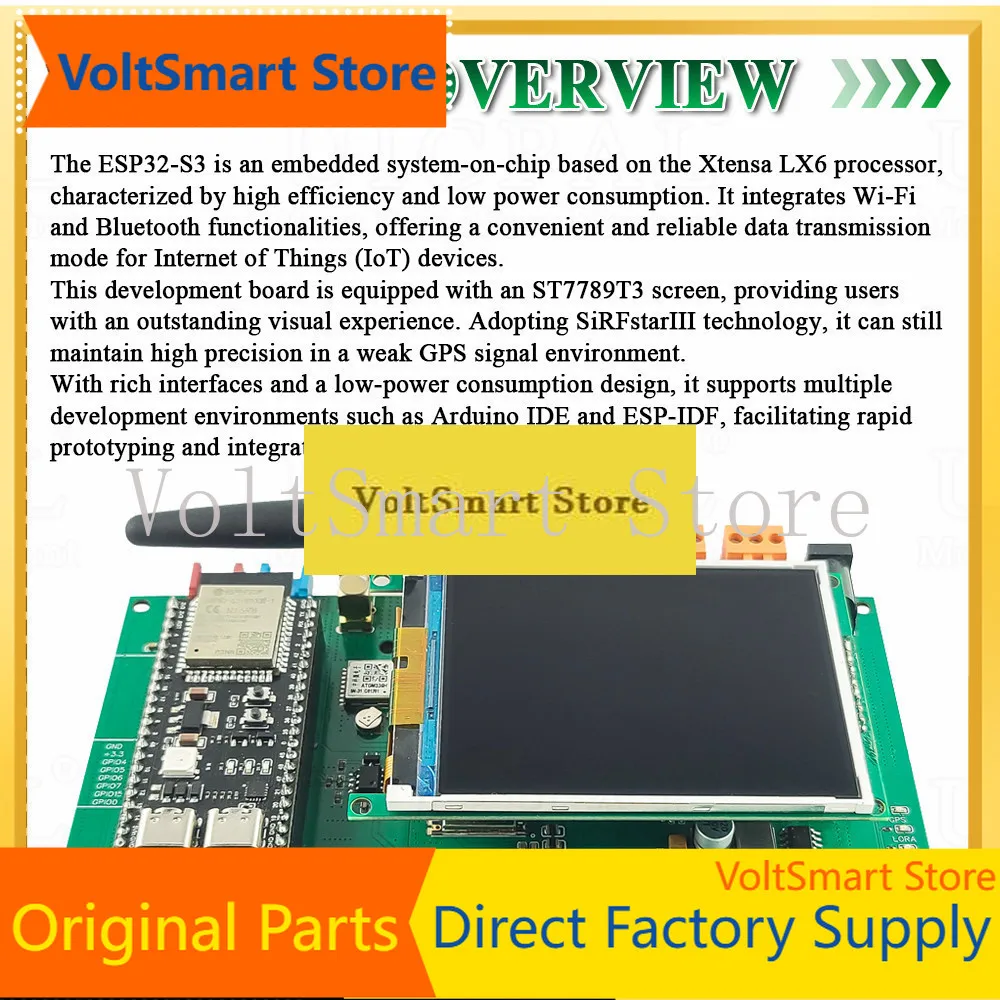VoltSESP32 S3 Development Board Kit With 3.2 Inch Display N16R8 BT Wifi Module Wireless LoRa SX1276 GPS Location ATGM336H 4 Rela