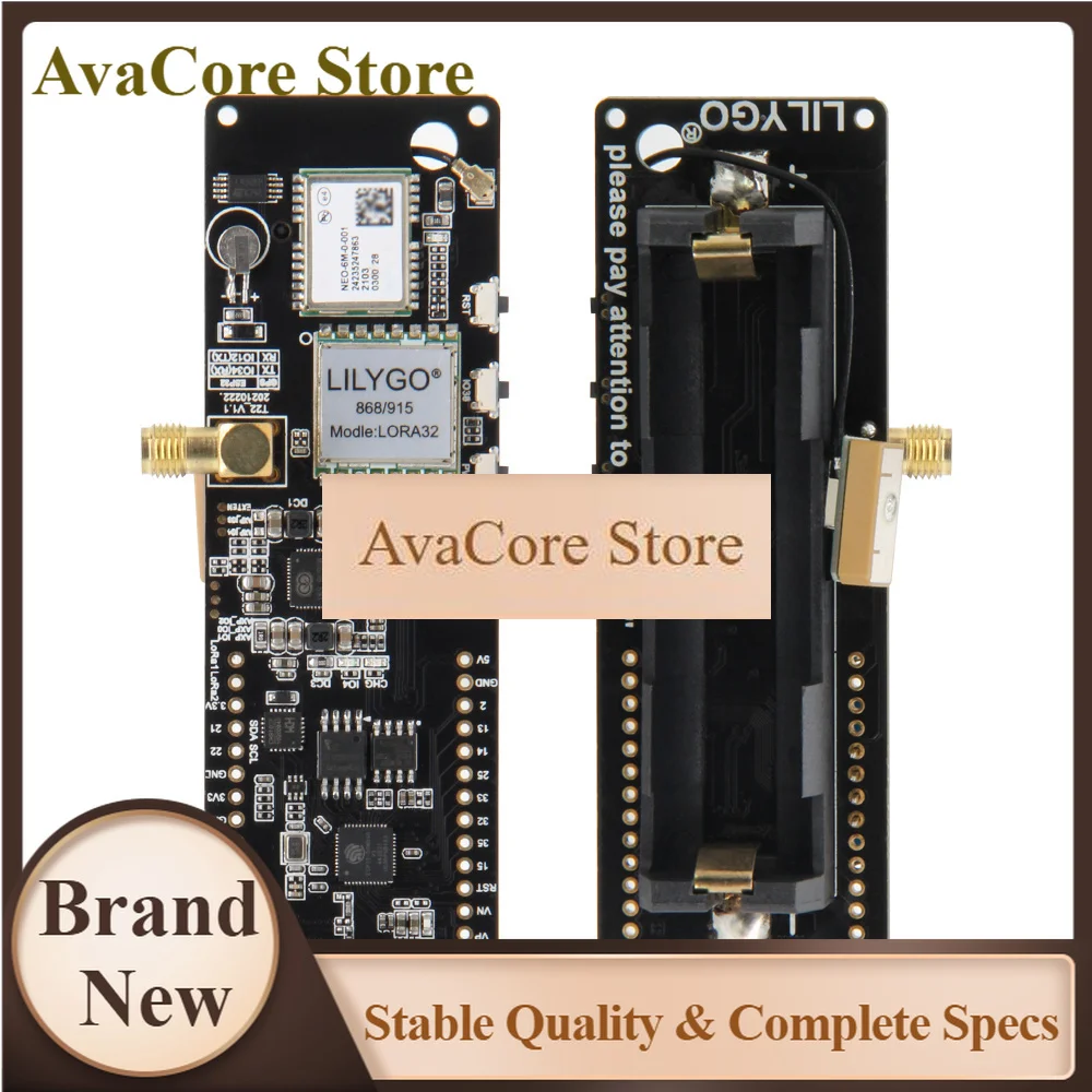 AvaCoreMeshtastic T-Beam V1.2 ESP32 LoRa Development Board 433MHz 868MHz 915MHz 923MHz WiFi BLE GPS OLED Display AXP2101