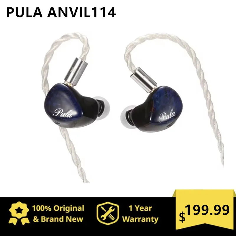 PULA ANVIL114 1DD+1BC+4BA Drivers In-Ear Monitor Earphones with Four-Core Single-Crystal Copper Silver-Plated 3-in-1 Cable