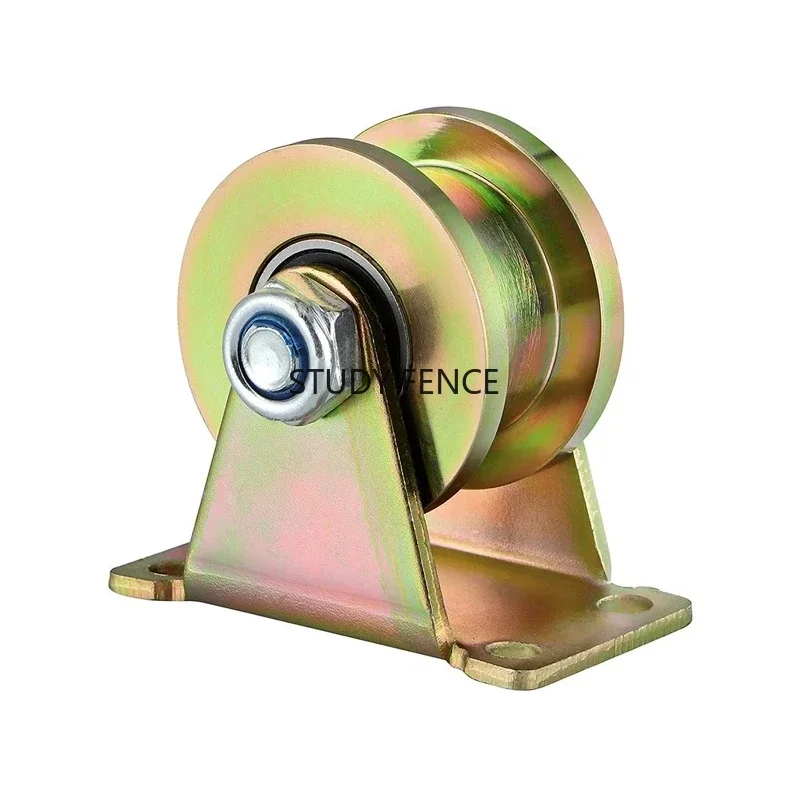 1pc V/U/H-type Metal Track Pulley Sliding Door Track Wheel Wire Rope Lifting Pulley Household Hardware Accessories Bearing