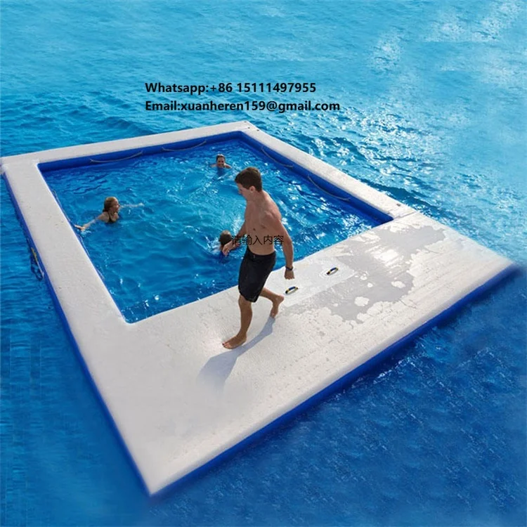 Inflatable Bouncer Slide with Pool for Adult Platform Water Inflatables Dock Floats Inflatable Floating Tent