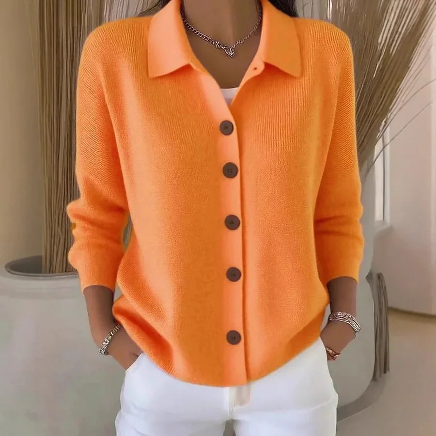 Solid Color Button Knit Hooded Sweater Cardigan Jacket For Autumn Winter New Casual Fashionable Women's Clothing Pulls Femmes