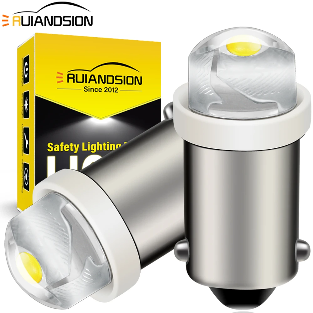 BA9S LED Bulb 6V 12V BAX9S BAY9S H6W T4W H21W Interior Reverse Parking Indicator 0.5W COB 6000K White 3000K Yellow Non-Polarity