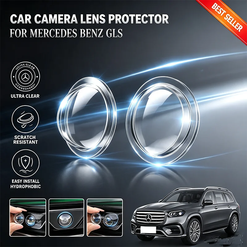 For Mercedes Benz GLS 2PCS Rearview Reversing Camera Protective Cover 360 Degree Lens Protection