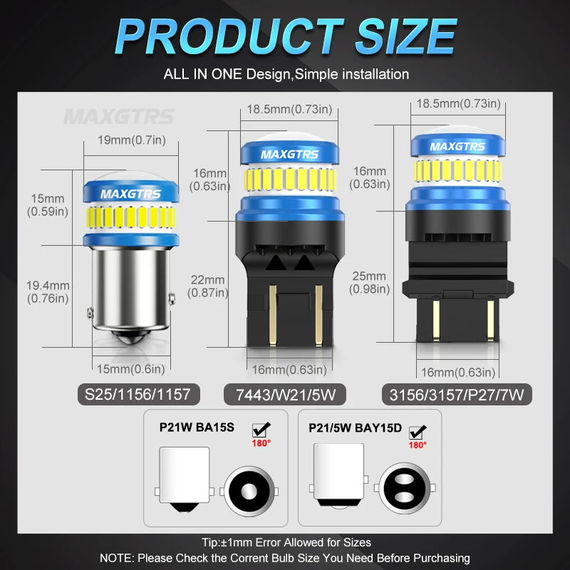 2x LED T20 1157 BAY15D P21/5W LED 7443 SRCK W21/5W 4014 LED Bulsb Car Lights Turn Signal Brake Reverse Tail Lamp Auto 1200LM 12V