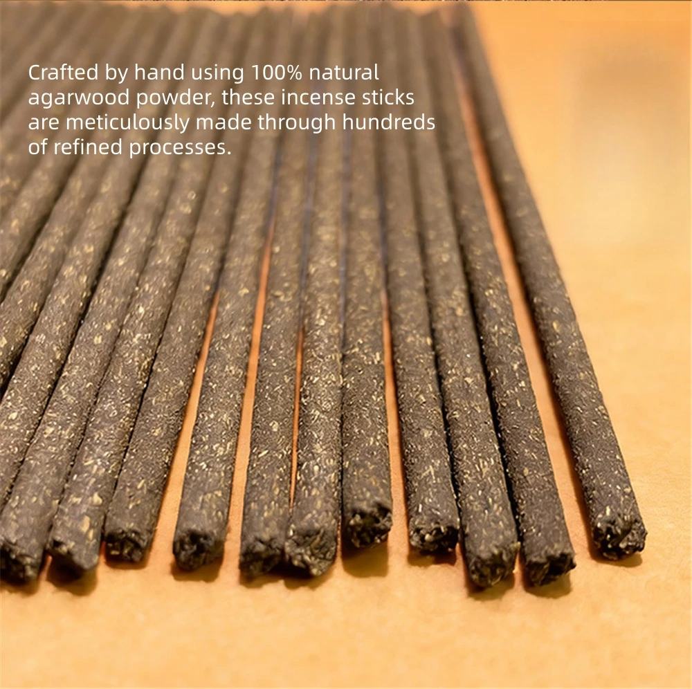 Natural Handmade Kyara Agarwood Incense Sticks,Hainan Tiger Stripe Old Material,Incense for Home & Meditation,Oud Incense