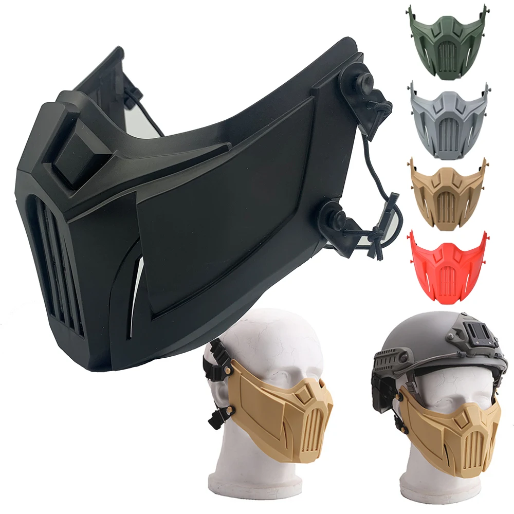 Tactical Airsoft Paintball Mask Outdoor Hunting Half Face Iron Warrior Protective Mask Military Games CS Shooting Helmet Mask
