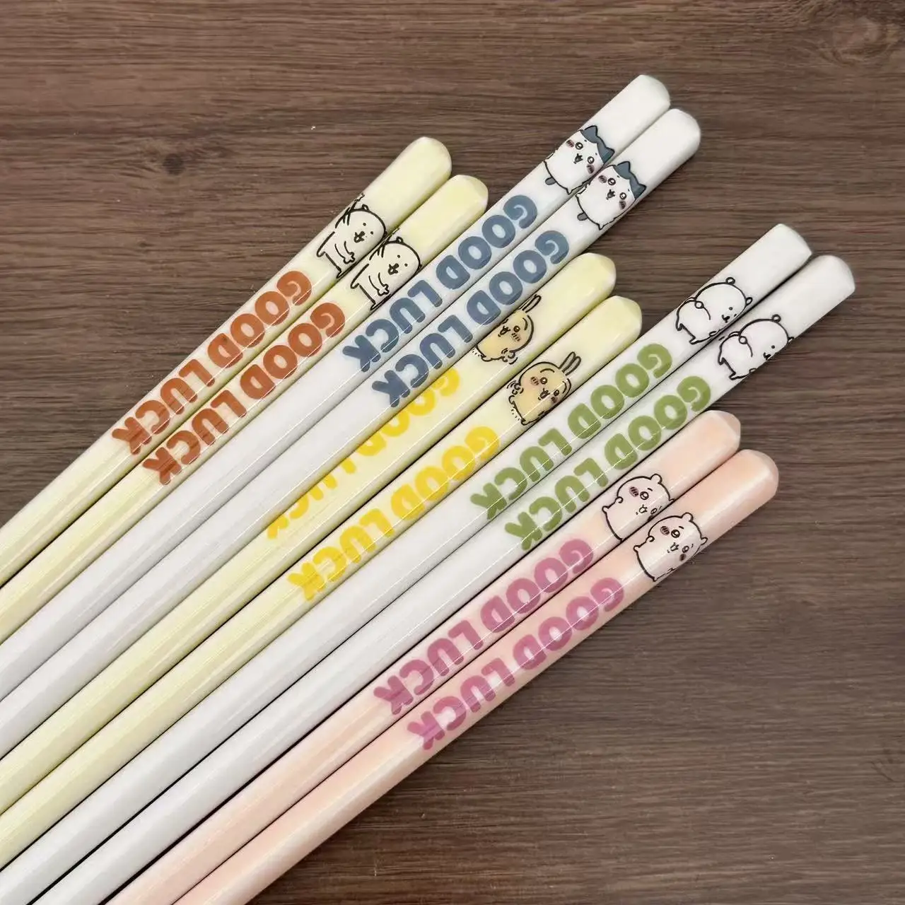 Chiiwaka New Cartoon Chiikawa Ceramic Chopsticks Premium Cute Anti Slip Mildew Resistant, Individual Chopsticks for Personal Use