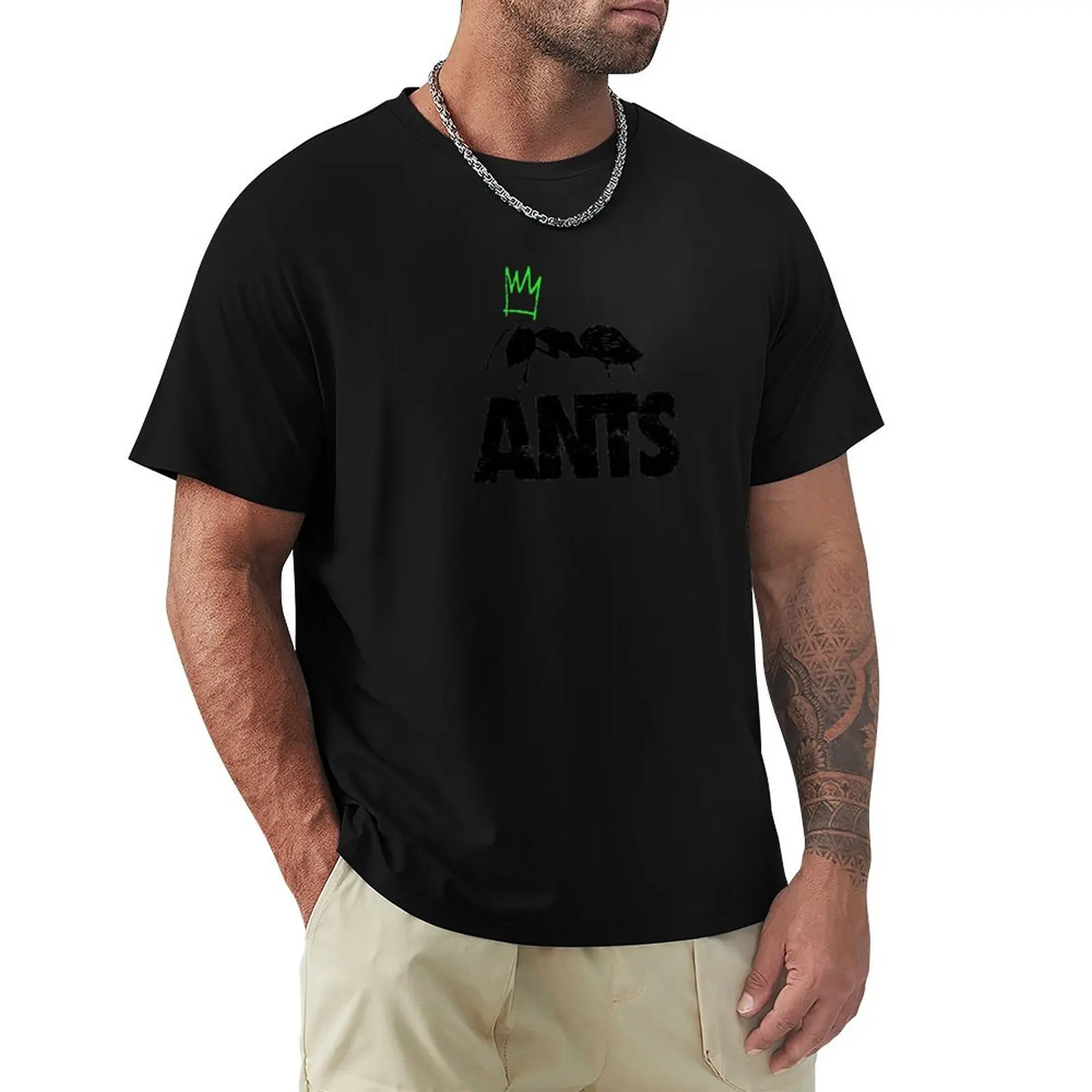 ANTS fluorescent green crown Ushua?a Club IBIZA: MODEL white and black legend Event by La French Touch T-Shirt