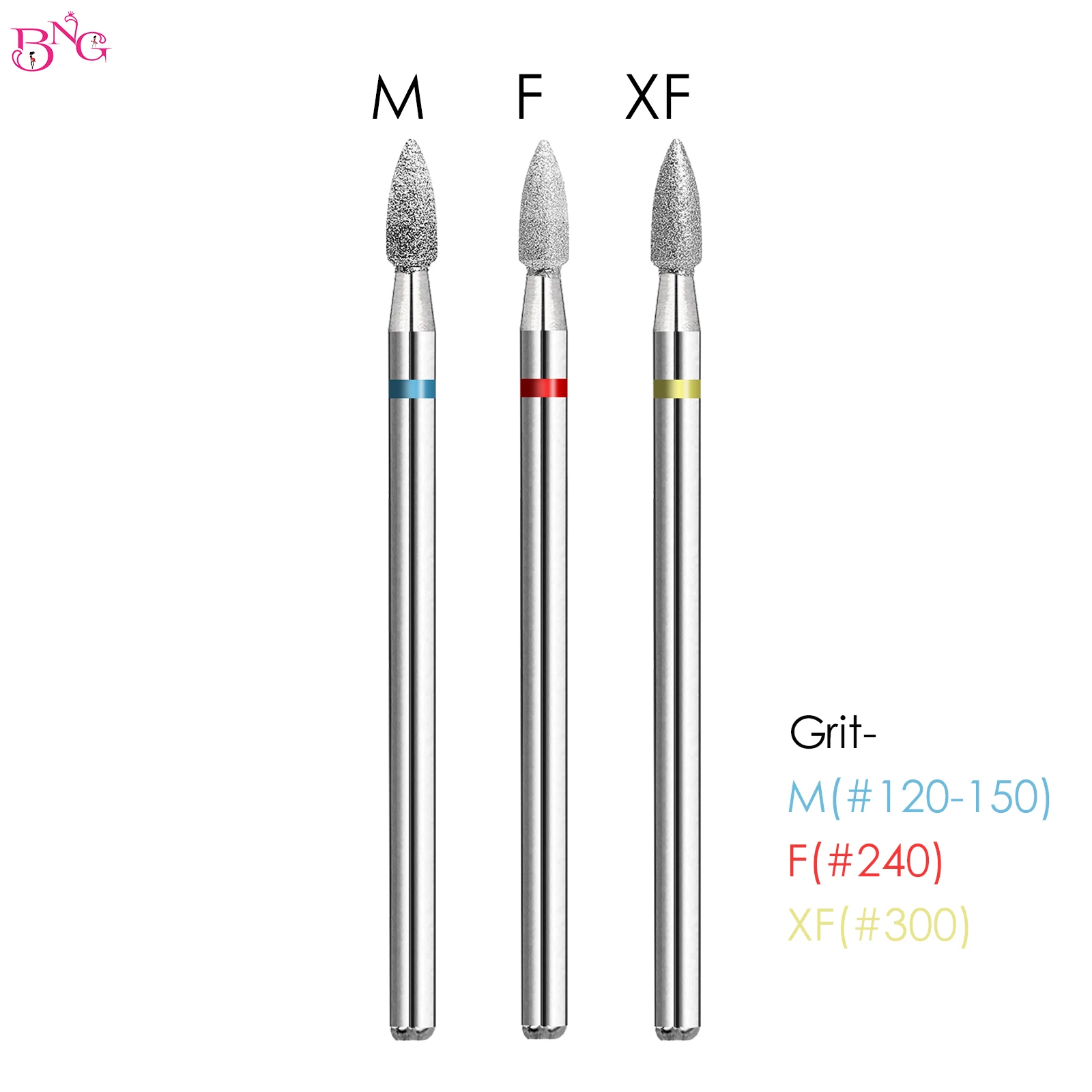 BNG Electric Manicure Drills Cone Diamond Nail Drill Bit Rotary Milling Cutters Bits for Cuticle Remove Tools Accessories