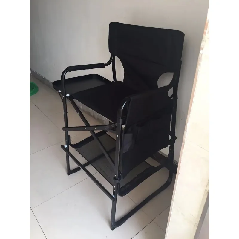 Aluminum Alloy Folding Director Chair Portable Canvas Seat for Outdoor Beach Camping Office Computer Leisure Makeup Use