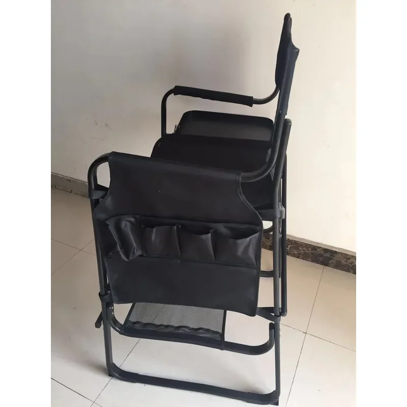 Aluminum Alloy Folding Director Chair Portable Canvas Seat for Outdoor Beach Camping Office Computer Leisure Makeup Use