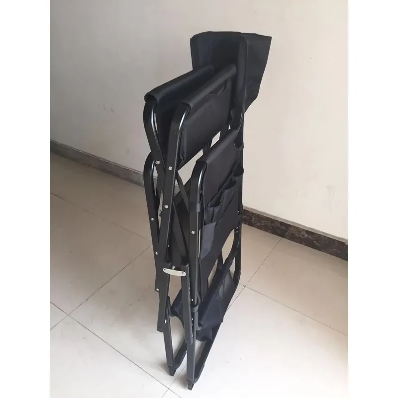 Aluminum Alloy Folding Director Chair Portable Canvas Seat for Outdoor Beach Camping Office Computer Leisure Makeup Use
