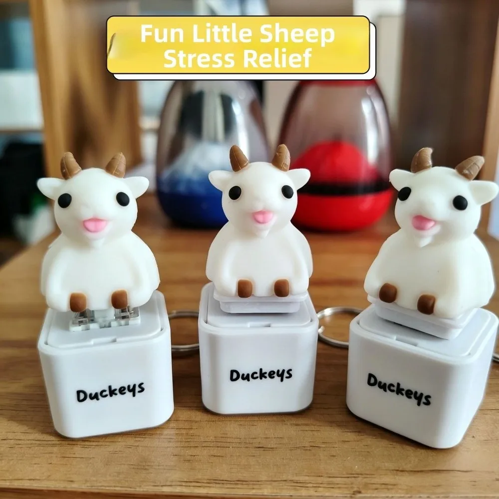 Rechargeable Animal Sound Light Fidget Keychain Simulation Cows Cats Light Up Pet Key Charm Pendant Glowing Voice