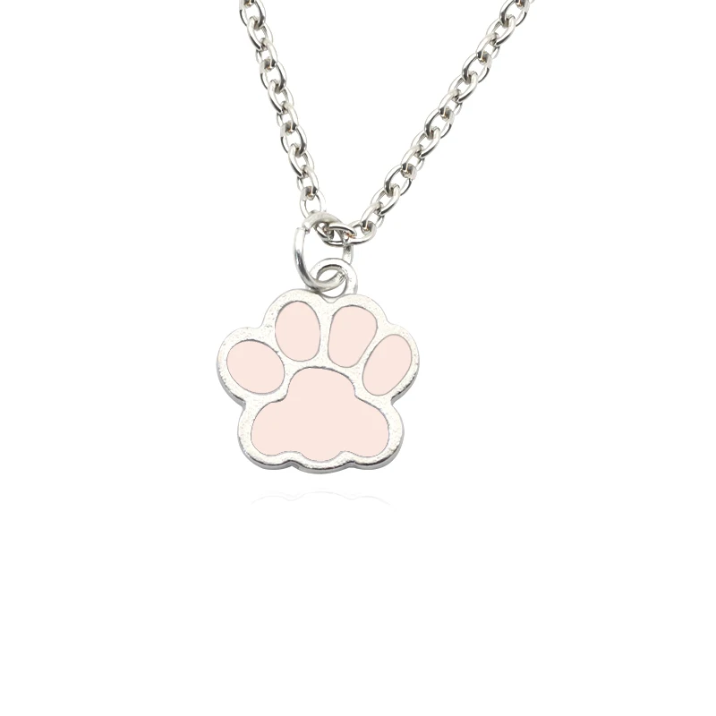 Fashion Dog Paw Cat Footprint Necklace for Women Kpop Animal Dripping Pendant Clavicle Chain Men And Women Jewelry Sets Gift