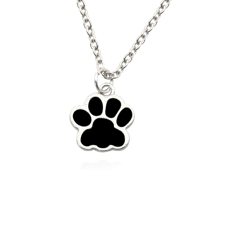 Fashion Dog Paw Cat Footprint Necklace for Women Kpop Animal Dripping Pendant Clavicle Chain Men And Women Jewelry Sets Gift
