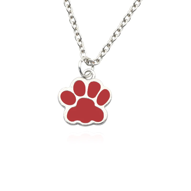 Fashion Dog Paw Cat Footprint Necklace for Women Kpop Animal Dripping Pendant Clavicle Chain Men And Women Jewelry Sets Gift