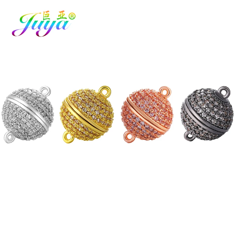 Juya Handmade Beads Jewelry Findings 4 Size Strong Magnetic Clasps & Hooks For Women Crystals Pearls Bracelets Necklaces Making