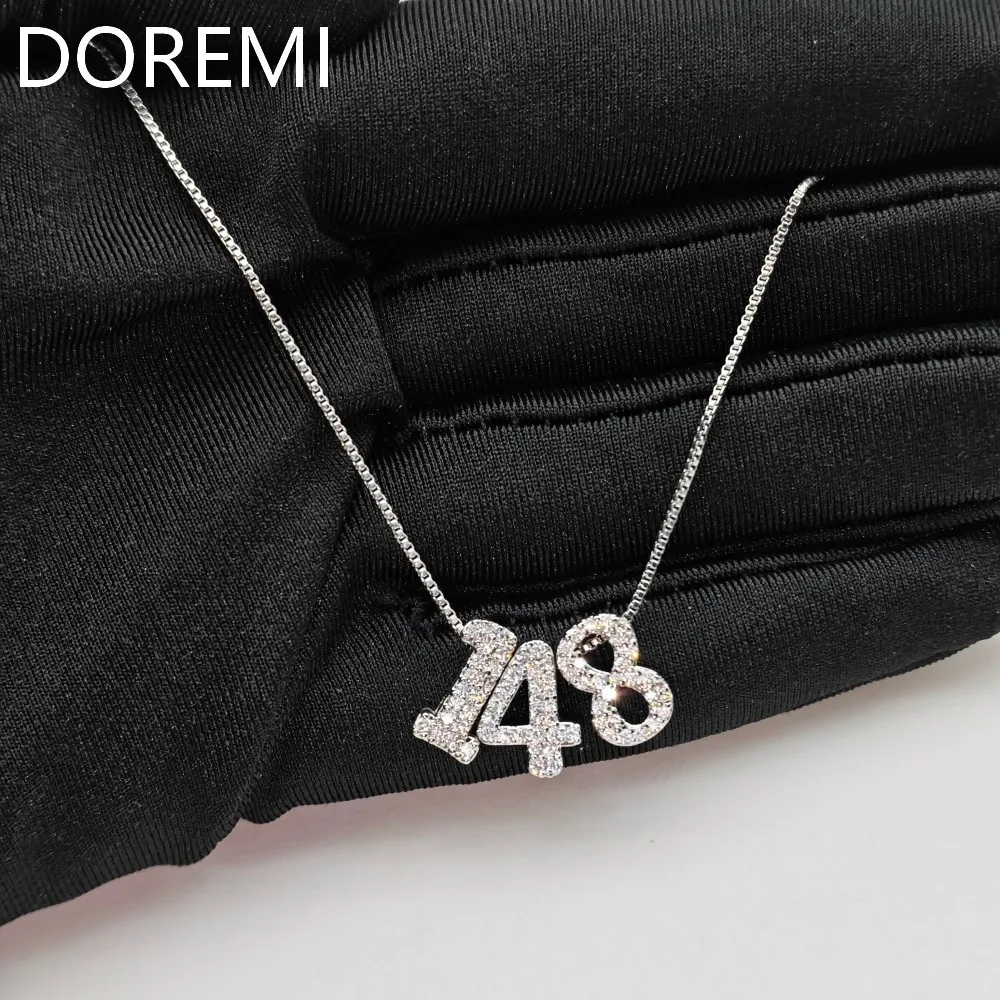 DOREMI Kabbalah Spiritual Necklace Number 148 Custom Passover Gift Jewelry Necklac Crystal Zircons Number 148 Slide Necklace e