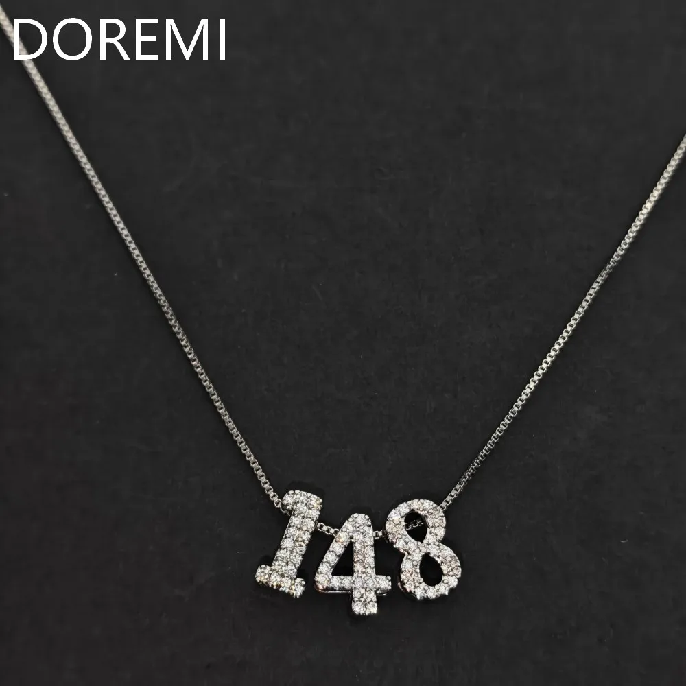 DOREMI Kabbalah Spiritual Necklace Number 148 Custom Passover Gift Jewelry Necklac Crystal Zircons Number 148 Slide Necklace e