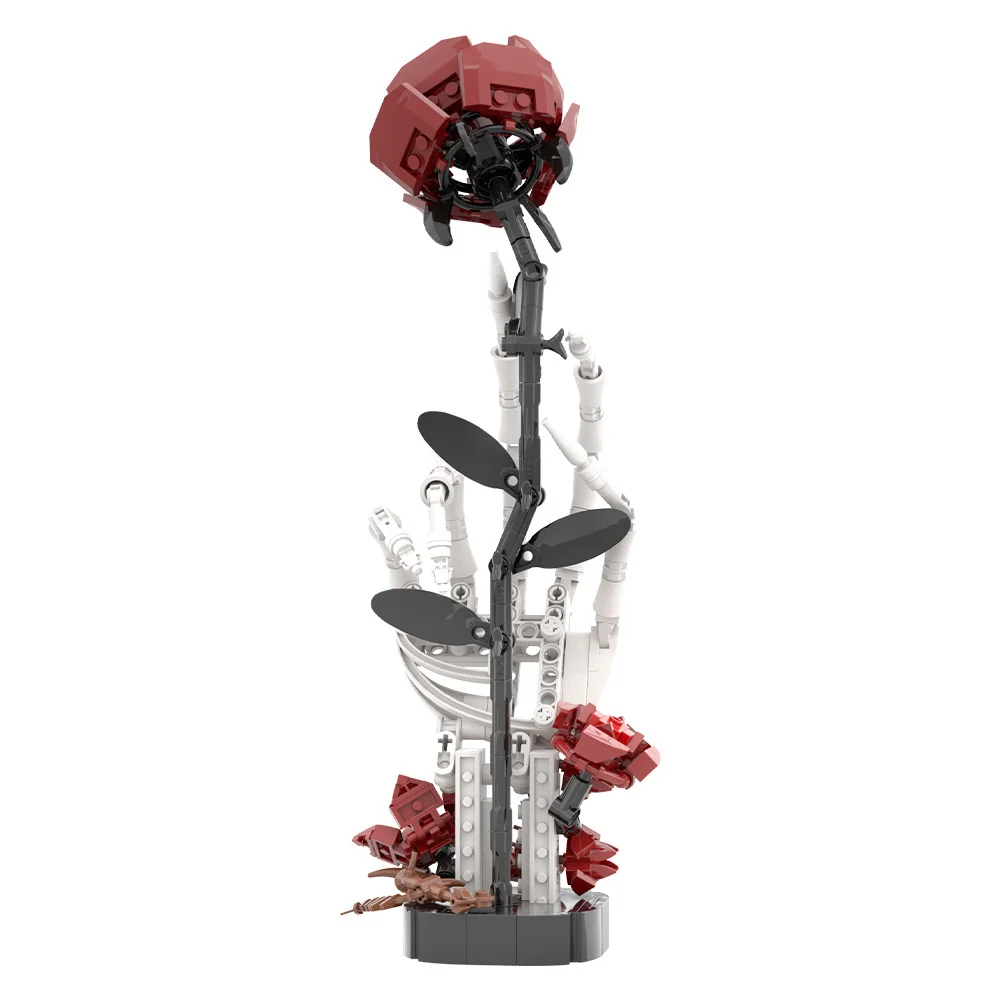 Halloween Ghost Rose Skull Finger Building Blocks DIY Toys Adult Home Decoration Gifts