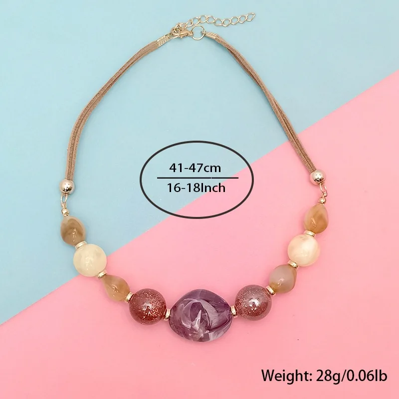 Vintage Beaded  Acrylic Pendant Necklaces For Women Stylish Rope Chain Statement Necklace for Daily Wear Commuting Jewelry Gift