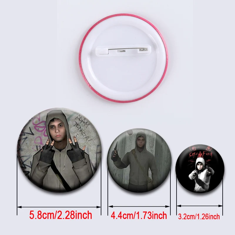 Game Cry of Fear 32/44/58mm Simple Button Pins Snap in Design Brooches Daily Stylish Ornament Badge Ideal Gifts for Friends