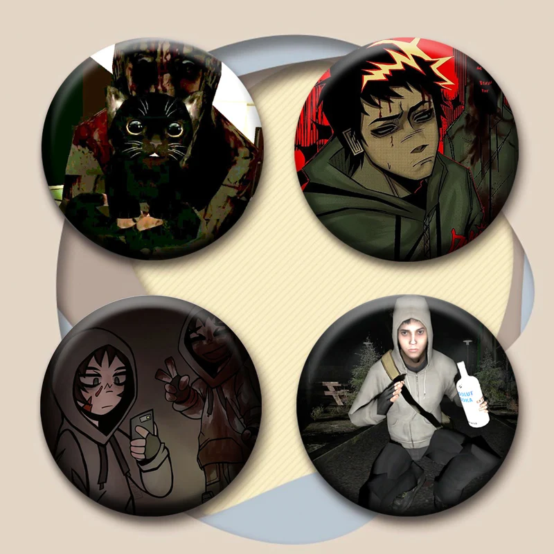 Game Cry of Fear 32/44/58mm Simple Button Pins Snap in Design Brooches Daily Stylish Ornament Badge Ideal Gifts for Friends