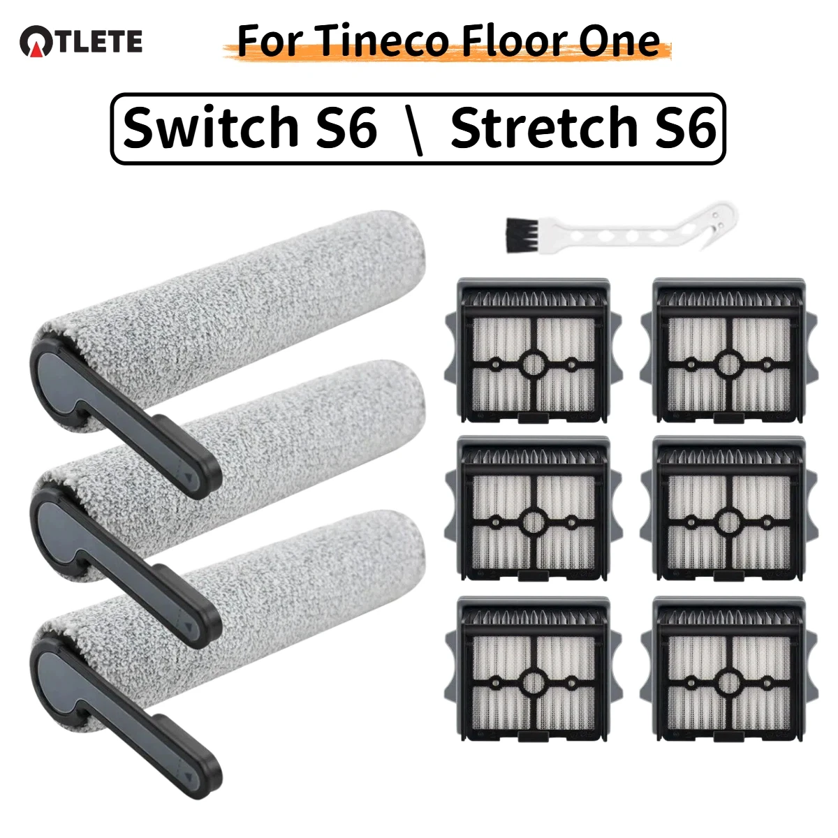 Parts For Tineco Floor One Switch S6 Stretch Wet Dry Vacuum Cleaner Consumable Roller Brush HEPA Filter Accessories