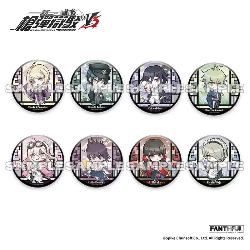 Anime Danganronpa Kaede Akamatsu Saihara Shuichi Cosplay Genuine Tinplate Badge Brooch Cartoon Safety Pin Backpack Decoration