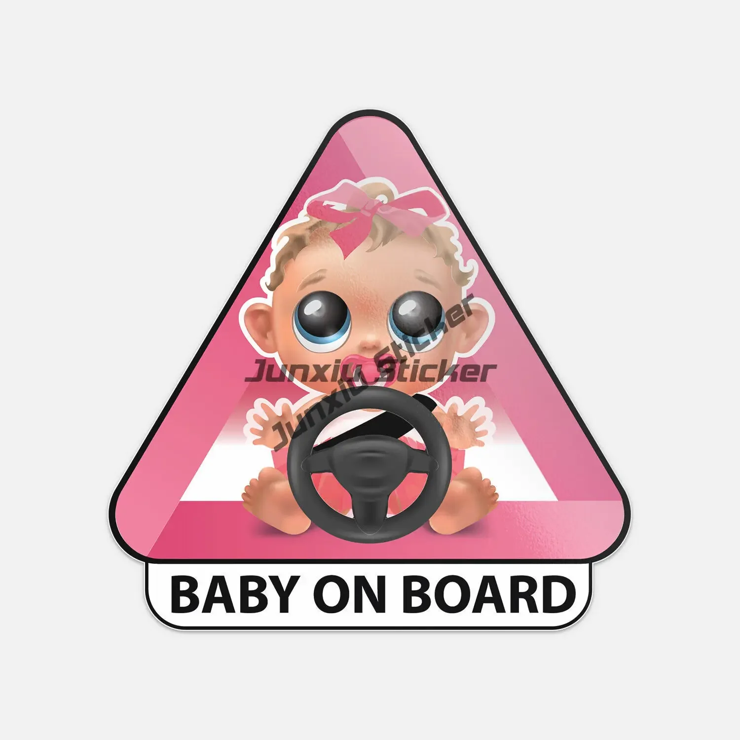 Baby on Board Cartoon Vinyl Sticker Cool Car Decal for Truck Off Road Vehicle Window Bumper Scratch Resistant Safety Accessories