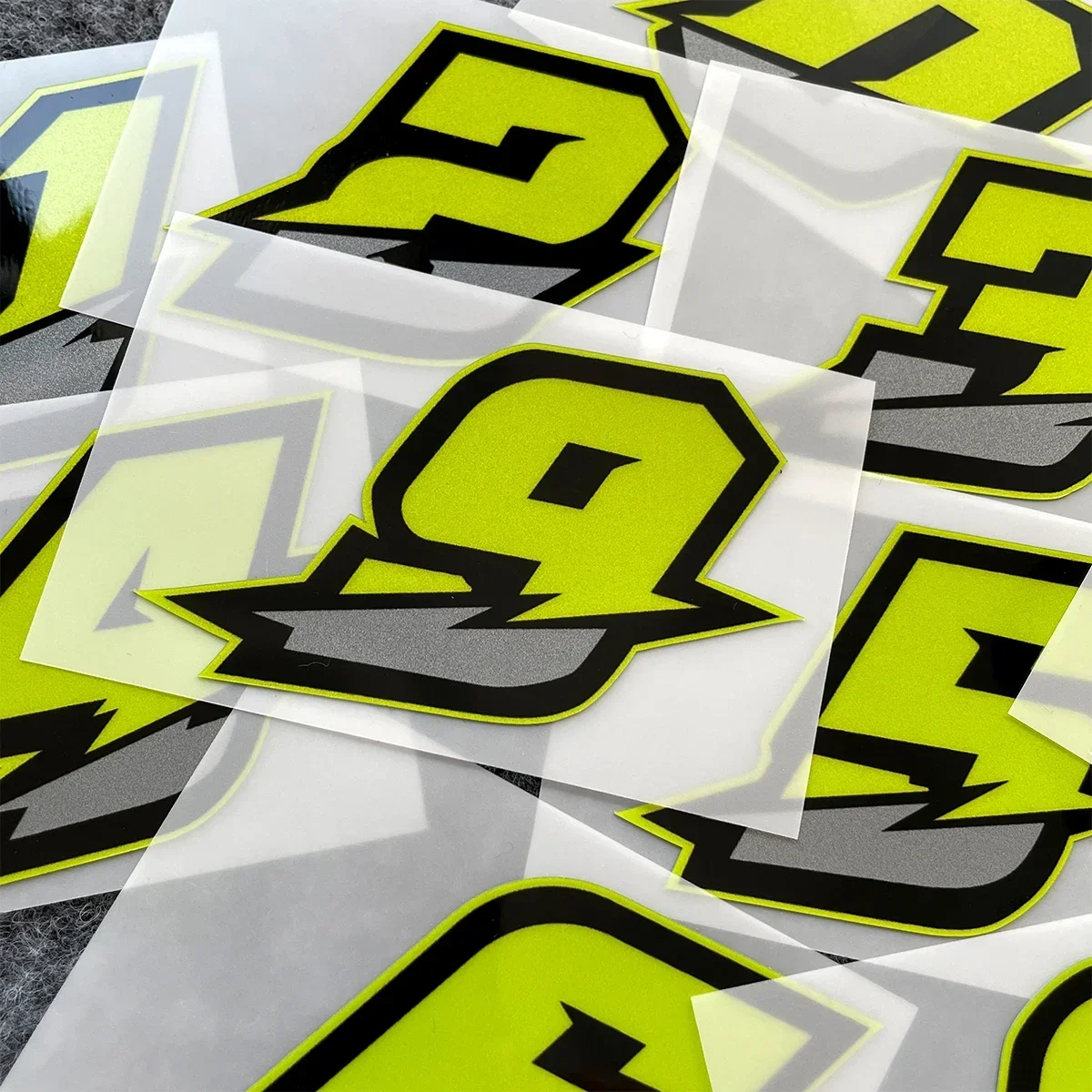 0123456789 Green Number Car Motorcycle Stickers Fuel Tank Fairing DIY Moto Helmet Body Vinyl Decals Accessories