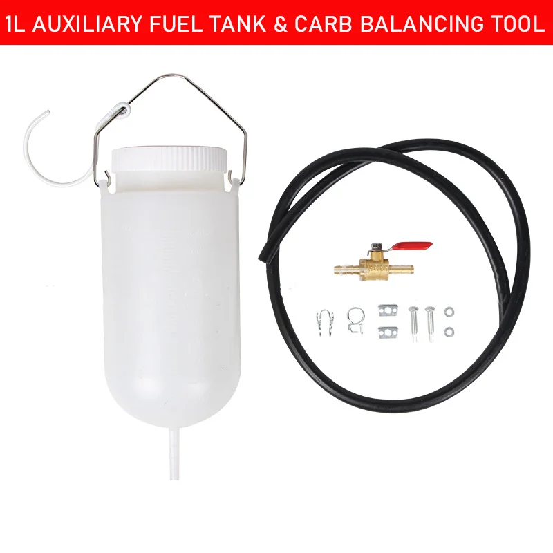 1PC Motorcycle 1 Litre Auxiliary Fuel Tank & Carb Balancing Tool Motorcycle Auxiliary Fuel Tank Durable Automotive Parts