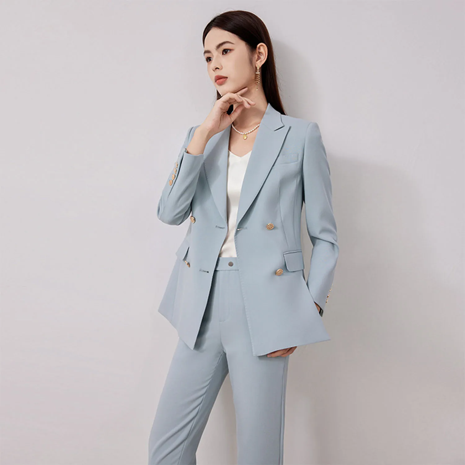 Allingentle Women's Suit 2 Piece Set Business Suit Elegant Pantsuit Set for Party Office Work Outfits Customize