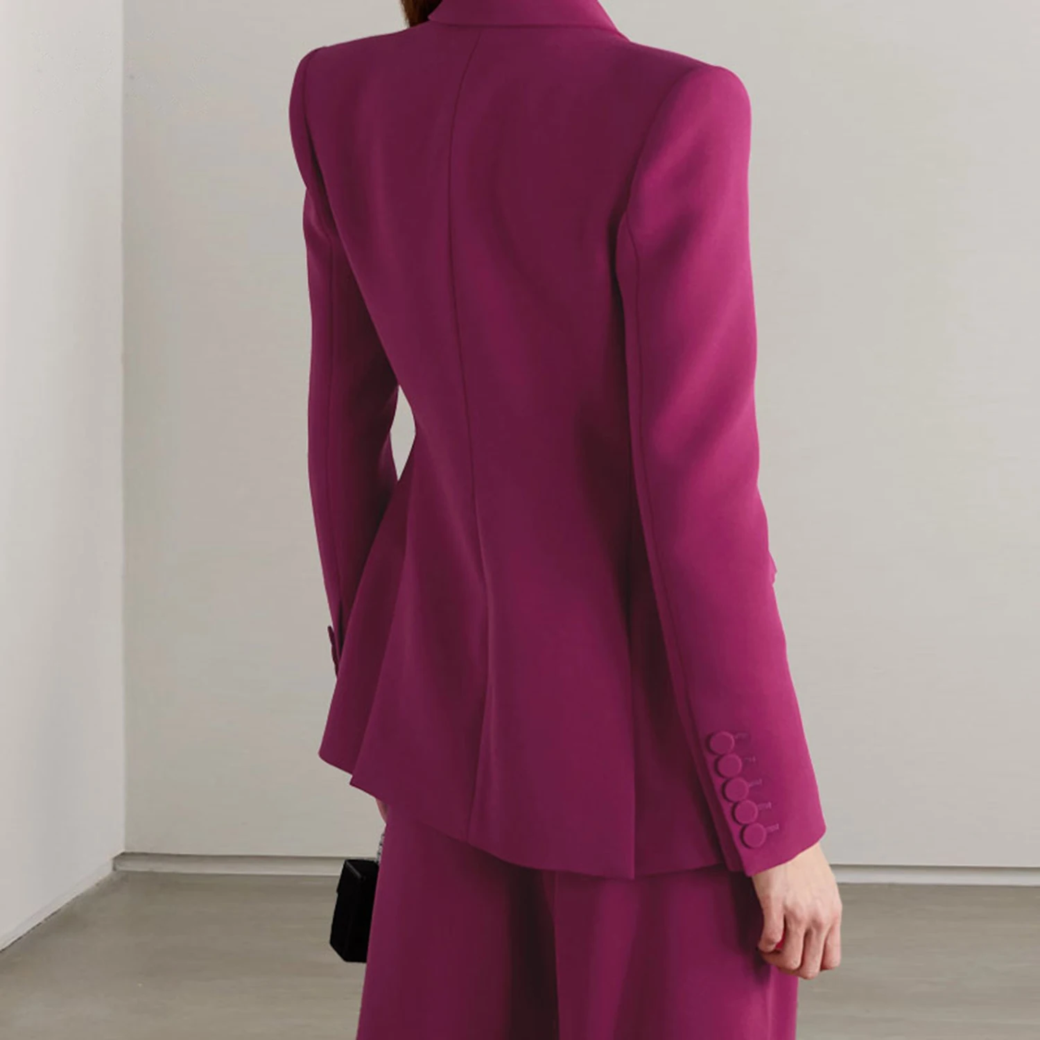 Allingentle Red Lapel Women's 2 Piece Set Business Suit Fashion Long Sleeved Suit Jacket Pantsuit Set Customize
