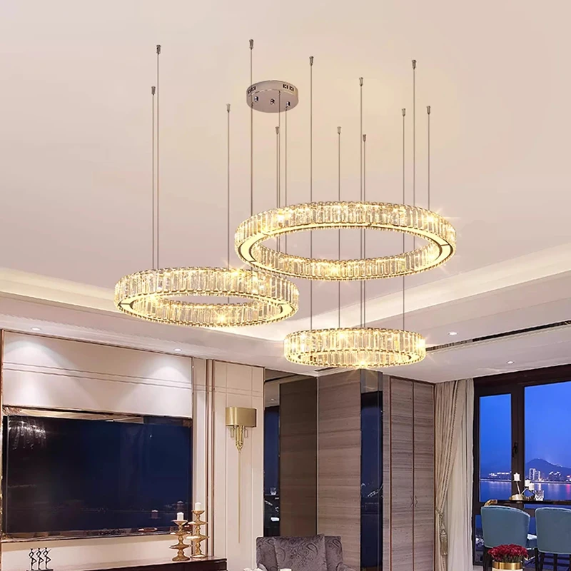 Home Decorationpendant Lights Luxury Crystal Living Room Chandelier Dining Room Pendant Lamp Ceiling Light Indoor Lighting