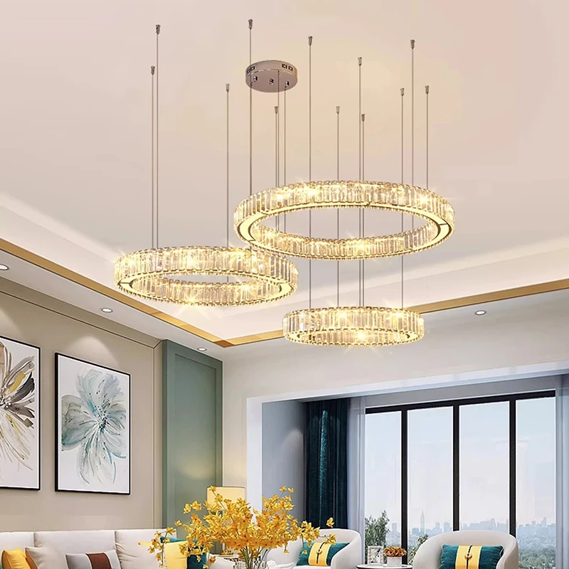 Home Decorationpendant Lights Luxury Crystal Living Room Chandelier Dining Room Pendant Lamp Ceiling Light Indoor Lighting