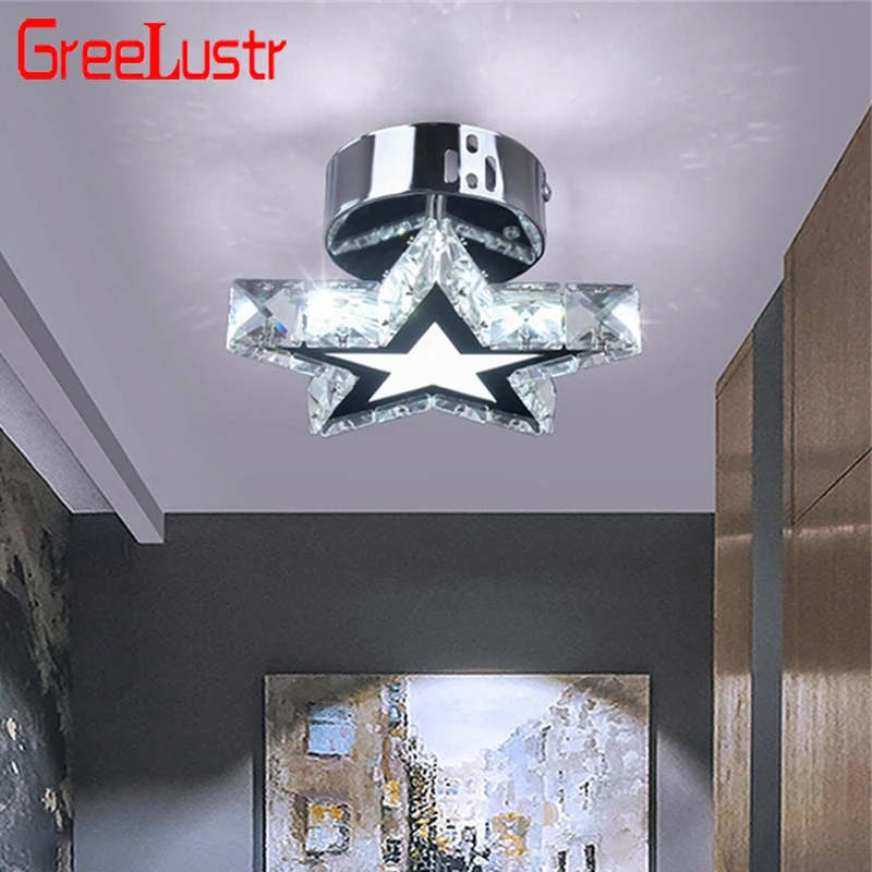 Modern Decor Star Led Ceiling Crystal Lamp Pendant Light Fixtures Chandelier Lighting Lamparas De Techo Luminaire Plafonnier