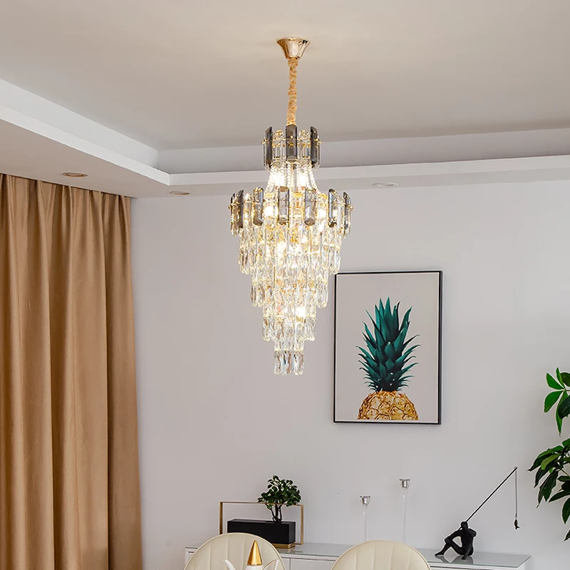 Modern Luxury Crystal Chandelier Suitable for Living Rooms Villas Hotel Lobbies Pendant Lamp Indoor Lighting Hanging Fixture