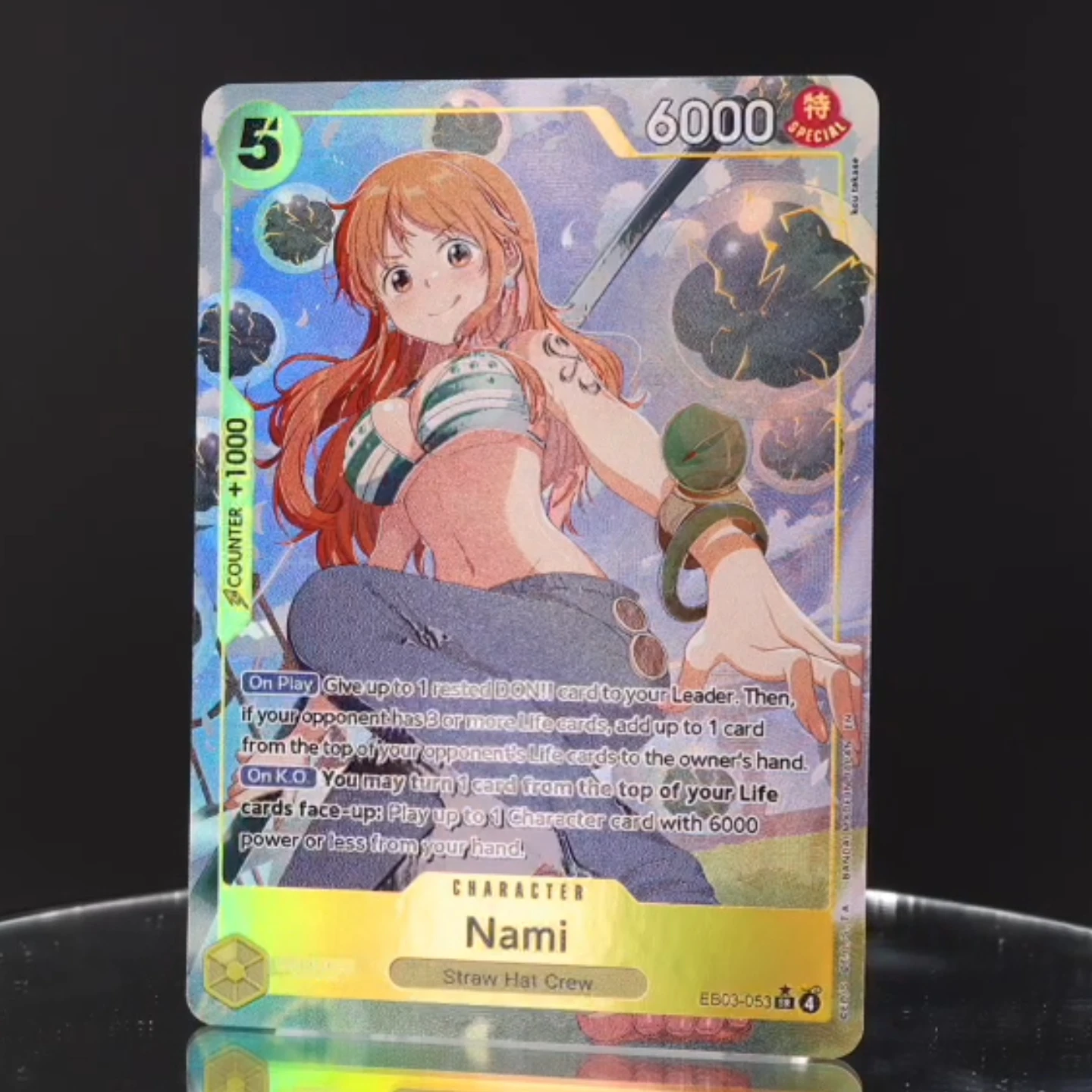 One Piece TCG OPCG English EB03-053 Nami AA SR 5 Cost Nami Textured Foil Embossed Card Anime Collectible Cards